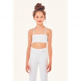 Manila Grace Bambina Chiodo Cropped Bianco In Pelle.-Angelsbimbi