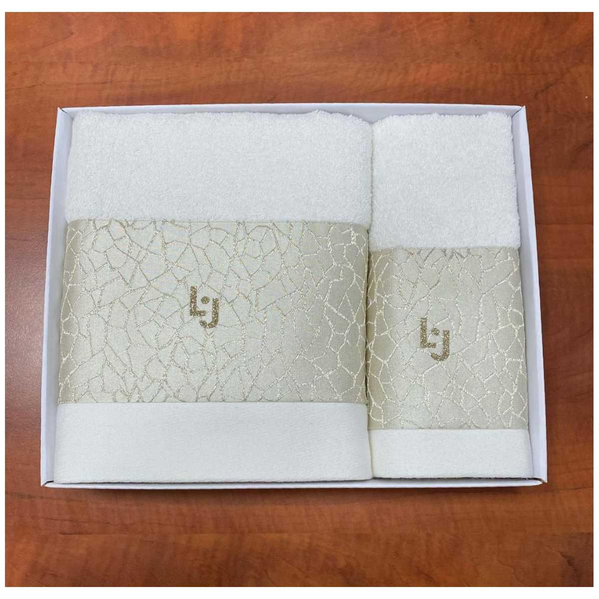 Coppia Asciugamani 1+1 rete lurex lb906b