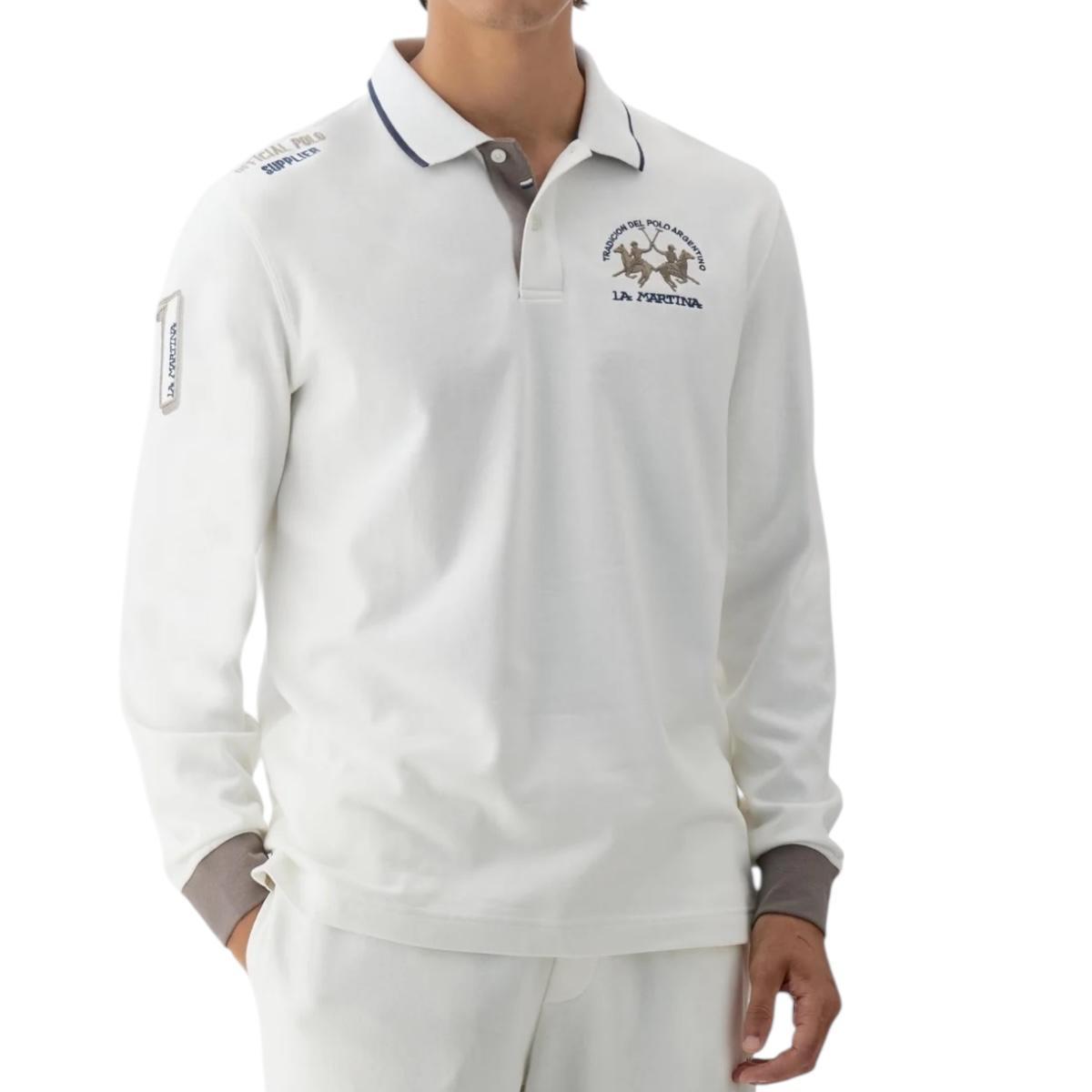 Polo Ml Uomo La Martina MBP300 WH Bianco