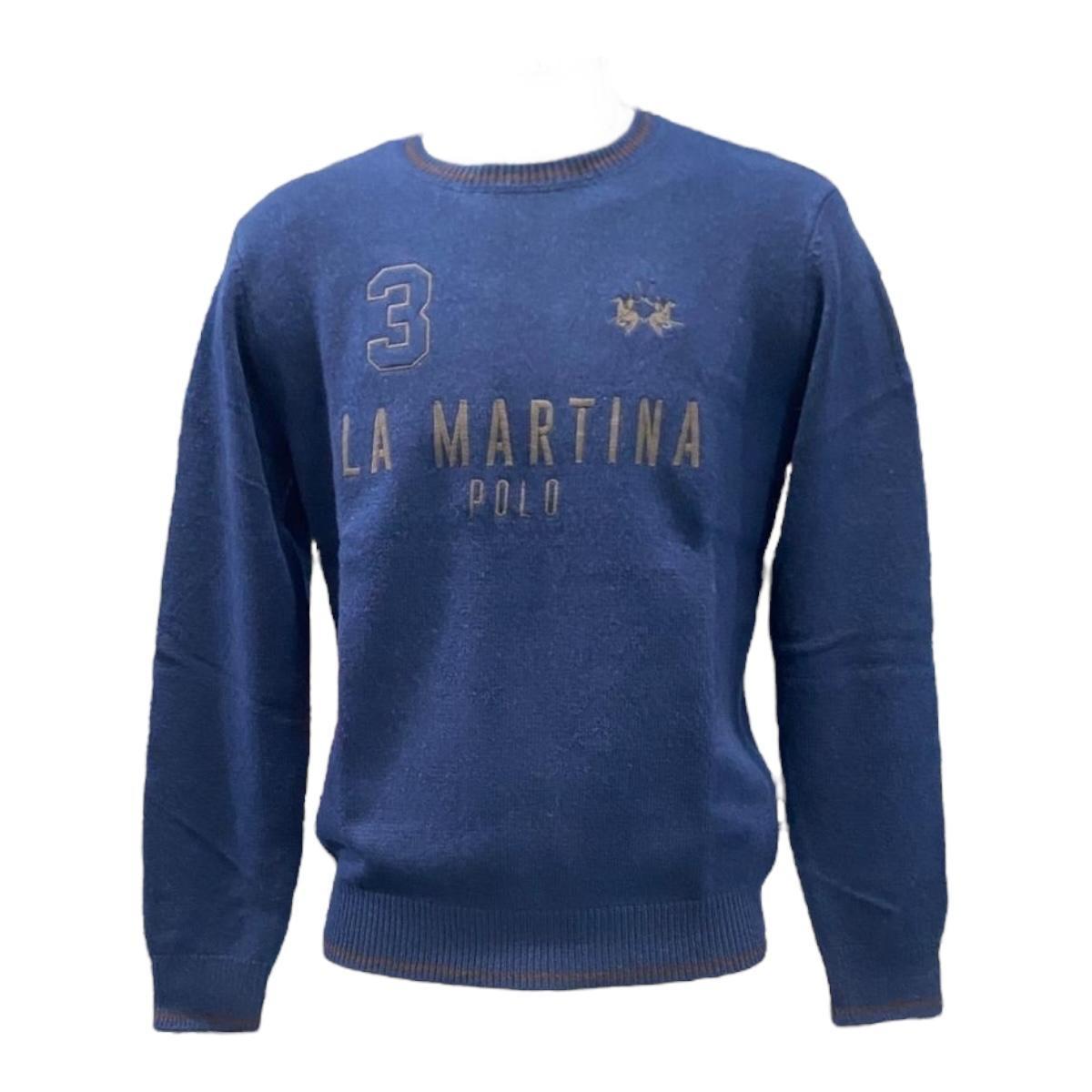 Maglioncino Uomo La Martina MBS303 Blu