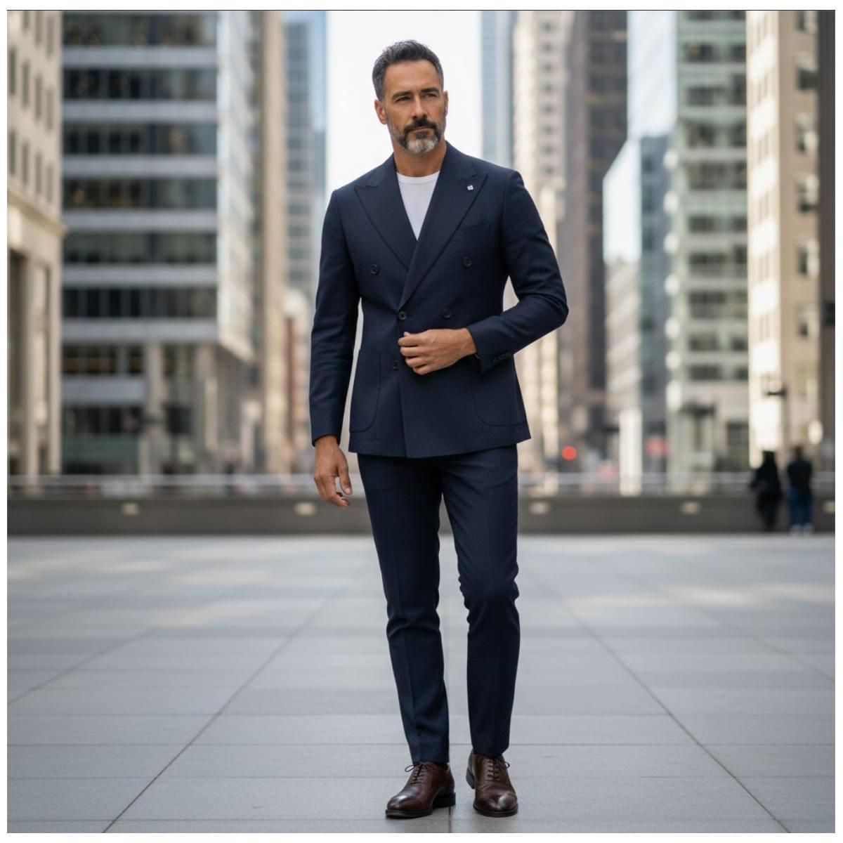 Abito Uomo Outfit OUAD003 Blu Navy