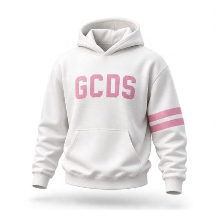 Felpa Ragazzo/a GCDS FW26E590 White/Pink